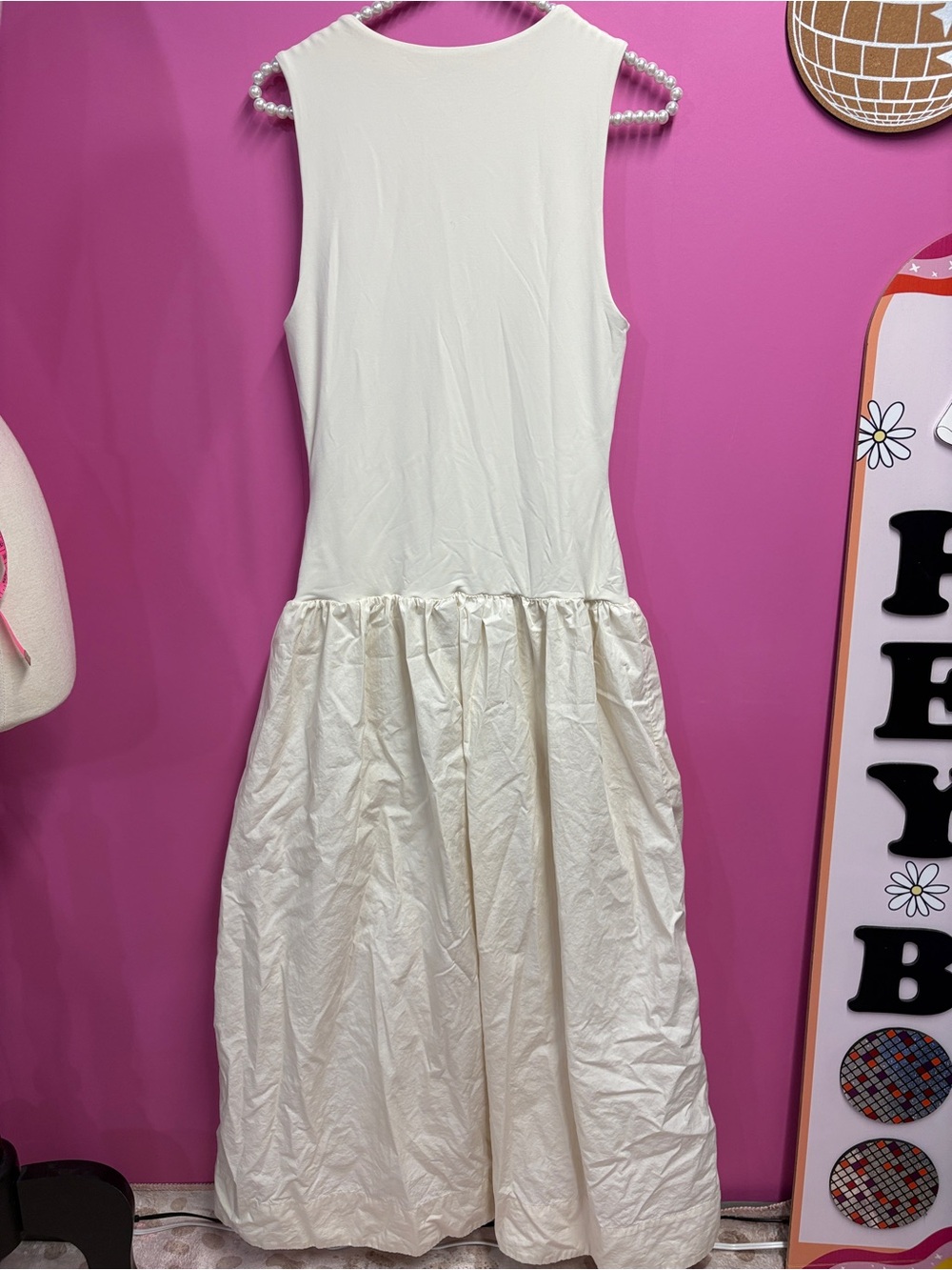 Aritzia Babaton Worldly Poplin Dress Cream - Picture 4 of 4